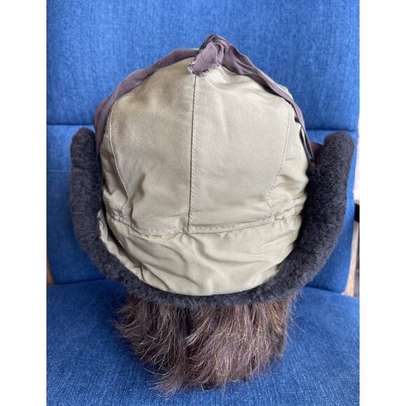 VINTAGE LL Bean Trapper Hat‎ Mens Large Tan Lined Quilted Union Made In USA - Picture 4 of 8